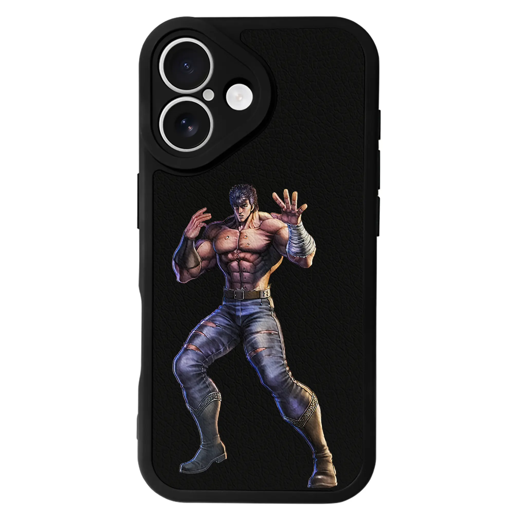 北斗の拳 グッズ,ケンシロウ - IPhone 16シリーズ対応 ・ シリコンスマホケース ・ レザー調 ・ 高精度フィット ・ 耐衝撃 ・ ワイヤレス充電対応 ・ 精密カット